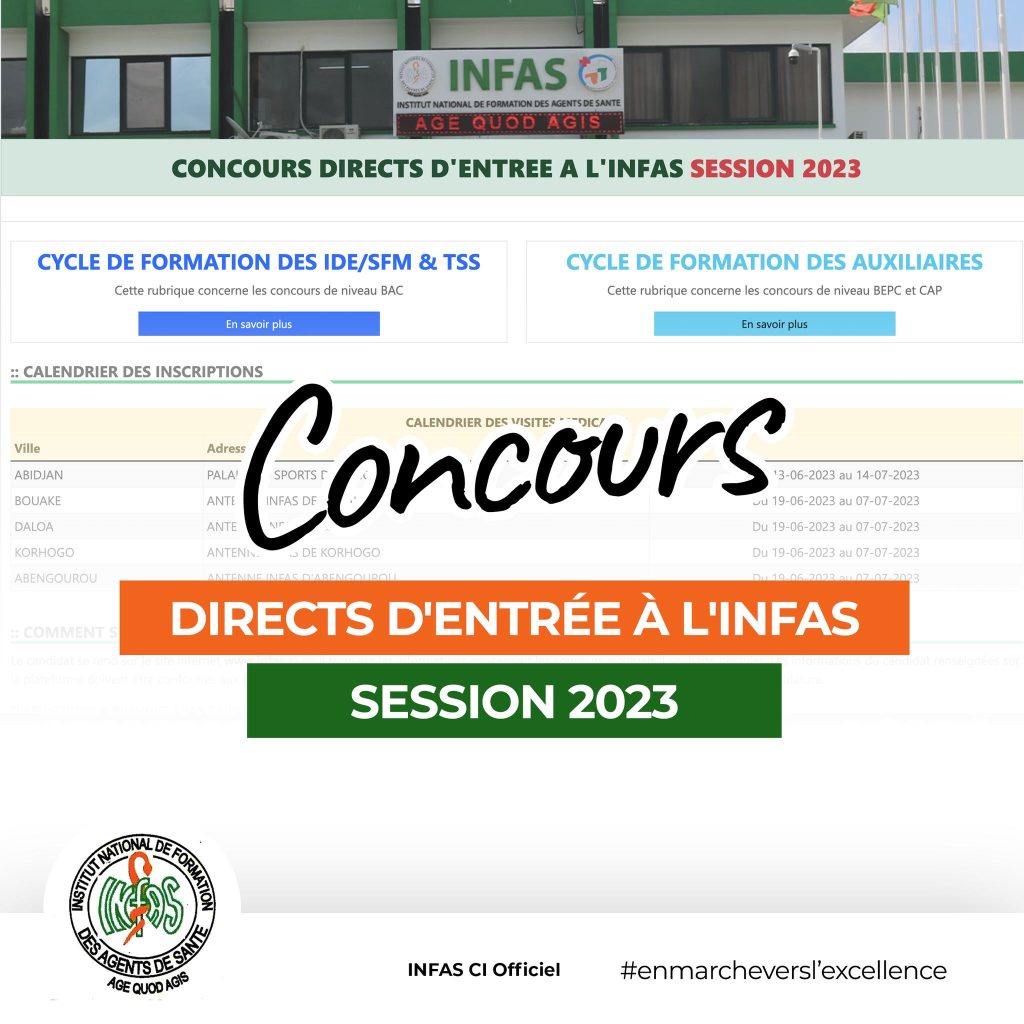 Impression convocation concours INFAS ci 2023 sur