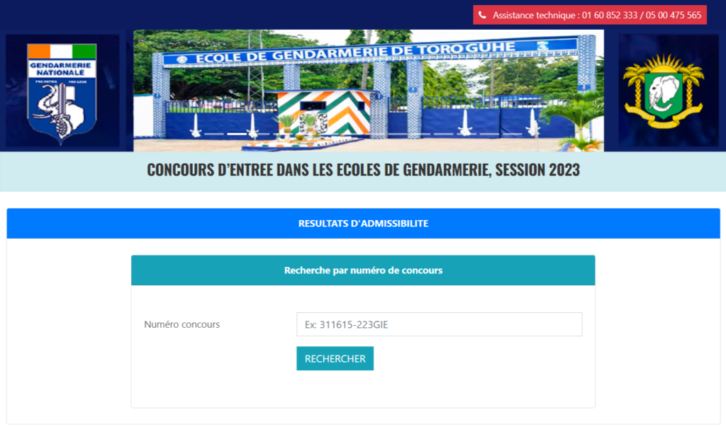 Résultats d'admissibilité concours Gendarmerie CI 2023 sur www.ci-gendarmerie.org: Date et Lieu de la visite médicale